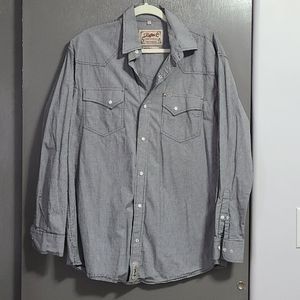 Rafter C cowboy collect mens pearl snap shirt L